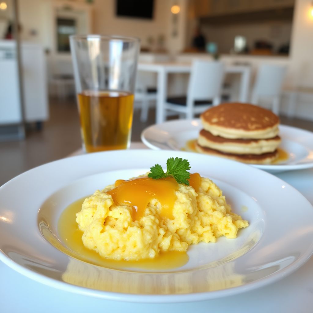 Bills cafe with their famous scrambled eggs and ricotta hotcakes