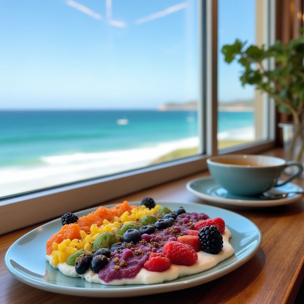 Speedos Cafe colorful health-focused breakfast bowls with beach views