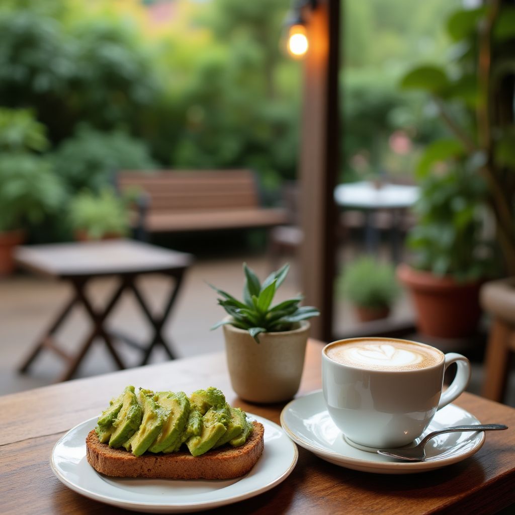 The Grounds of Alexandria café with garden seating and fresh breakfast